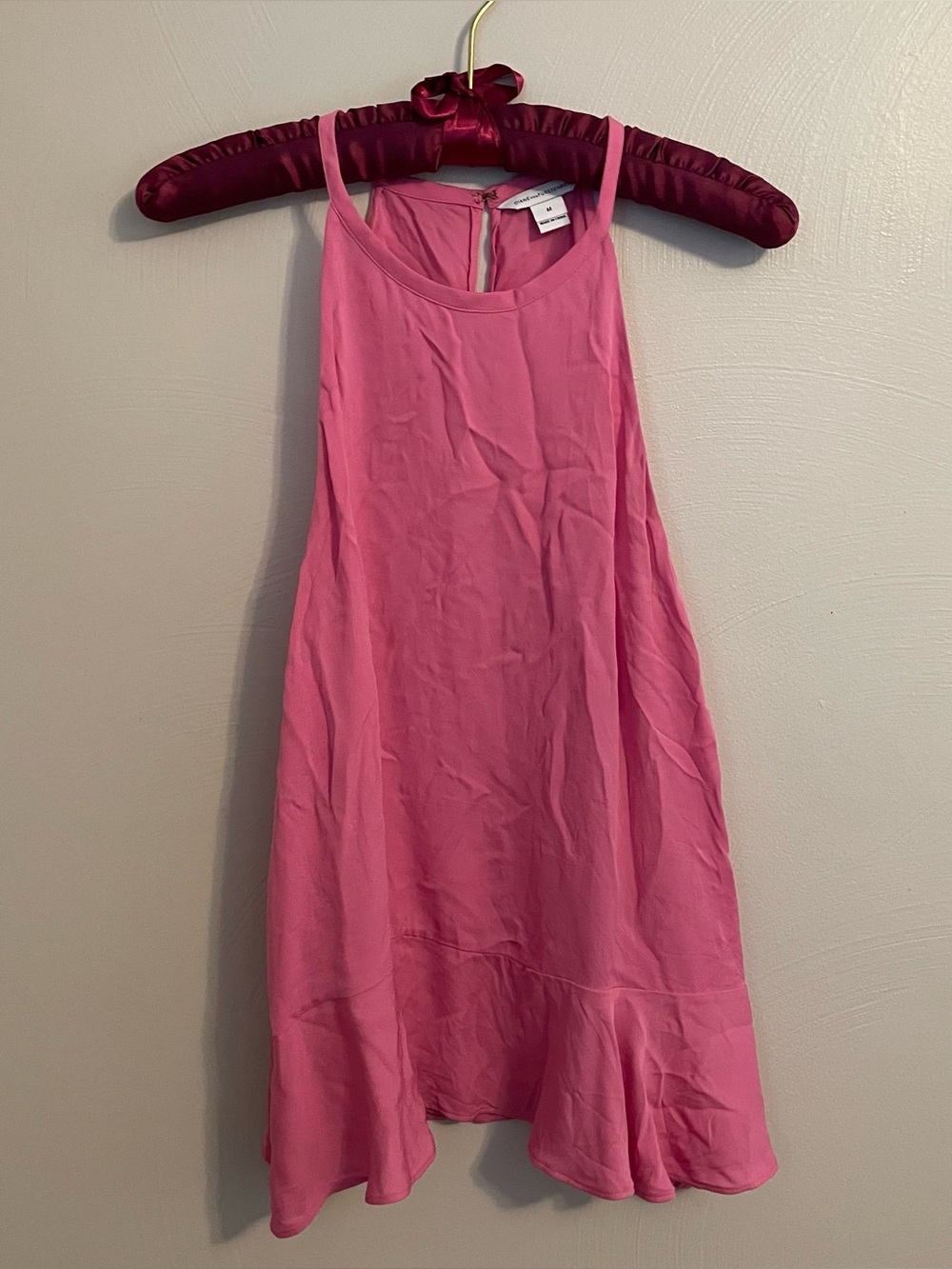 Diane Von Furstenburg Pink 100% Silk Halter Top Size Medium